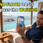 Elite traveler securing a Cloud 22 infinity pool VIP sunbed booking on a smartphone at Atlantis The Royal.