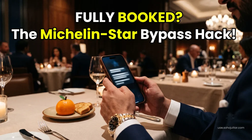 Elite expat securing a VIP table reservation at Dinner by Heston Blumenthal in Atlantis The Royal Dubai.